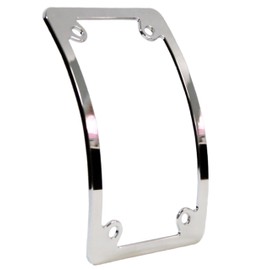 Curved Motorcycle License Plate Frame - Chrome