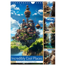 Incredibly Cool Places (Wall Calendar 2026 DIN A4 Portrait), CALVENDO 12 Month Wall Calendar: Wander with your eyes through loving anime - manga worlds
