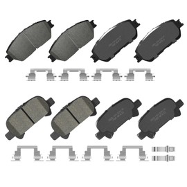 YxpBrake Front Rear Ceramic Brake Pads with Hardware Fit for Toyota Camry 2005 2006, Avalon 2005 2006 2007, Solara 2004 2005 2006 2007 2008