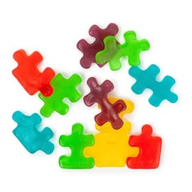 Bayside Candy Gummy Puzzle Pieces Candy - Fun Shaped Candy Chewy Gummies - Chewy Fruity Treats (1LB)