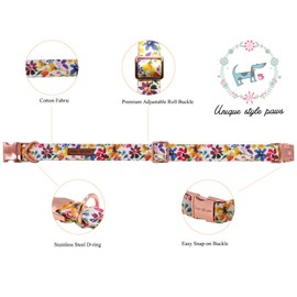 Unique style paws Dog Collar with Removable Bow Tie, Dog Collars with Bow for Small, Medium, Large Dogs, Adjustable Bow Tie Dog Collar XXS-XL