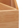 Relaxdays Bamboo Pen Holder, Desk Organiser, Office, 3 Compartments, H