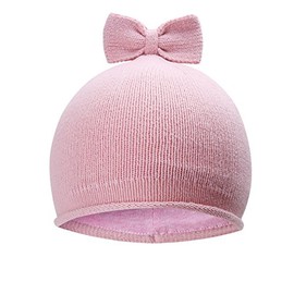 Vivobiniya Unisex Baby Toddler Boy and Girl Knit Winter Hat Lovely Bowknot Beanie Newbron Hats (US, Age, 2 Years, 4 Years, Pink)