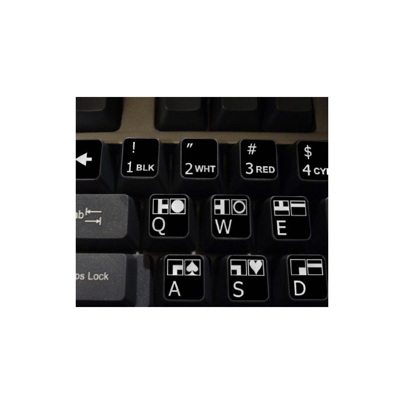 COMMODORE 64 NON-TRANSPARENT KEYBOARD STICKERS BLACK BACKGROUND
