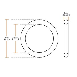 TA-VIGOR 50Pcs Nitrile Rubber O-Rings, 9mm OD 5mm ID 2mm Width Rubber Washers Spacer O-Rings Gasket kit, Metric Sealing Gasket for Hose, Faucet, Automotive, Plumbing