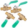 4pcs 1/4in Ball Valve Thicken Double External Thread Brass Drain