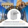 Adaptador Enchufe Europeo Tessn 4 Tomas 2 Pines y 3