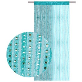 String curtain with pull-through bars, lurex-look curtain, elegant and stylish decoration in many colours and sizes, 90x200cm