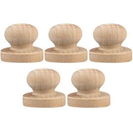 YOLUFER 5Pcs Wooden Round Handle Wooden knobs Cabinet Furniture Drawer Knobs Wooden Rubber Stamp Handle for DIY Crafts Stamp 5cm in Diameter