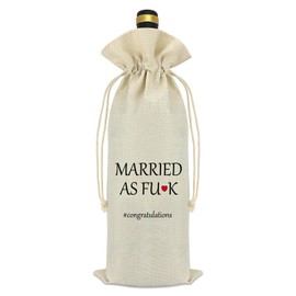 Funny Wedding Gifts Engagement Gifts for Couples Wine Bag Wedding Gifts for Newlyweds Bridal Shower Gift for Bride Honeymoon Gifts Getting Married Gift Wine Gift Bag With Drawstring Bachelorette Gifts