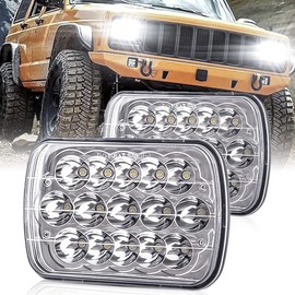 BLIAUTO 5x7 H6054 LED Headlights Dot Approved Rectangle 7x6 LED Headlight 2PCS with Hi/Low Sealed Beam For Trucks Jeep Cherokee XJ Ford Van Replacement 6054 H5054 Headlights