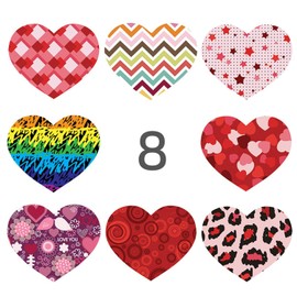 Dzrige 500pcs/roll Heart Shape Labels Love Heart Stickers Love Scrapbooking Adhesive Stickers for Valentine's Day Wedding Decor Stationery Candy Dragee Bag Gift Box Packing Bag Sticker