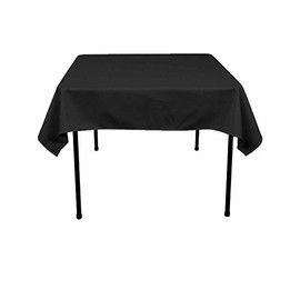 KS Linens Polyester Square Tablecloth 30"x30" (Black)