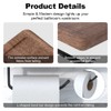 IURRDOP Toilet Paper Holder with Black Walnut Wood Shelf, Wall