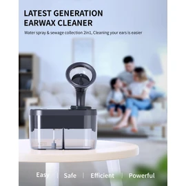 KAUGIC KAUGIC Electric Ear Wax Removal Tool, Water Powered Ear Cleaner, Ear Irrigation Kit with Sewage System and 4 Clean Mode, Safe and Effective Earwax Removal Kit for Adults & Kids with 3 Ear Tips - Black