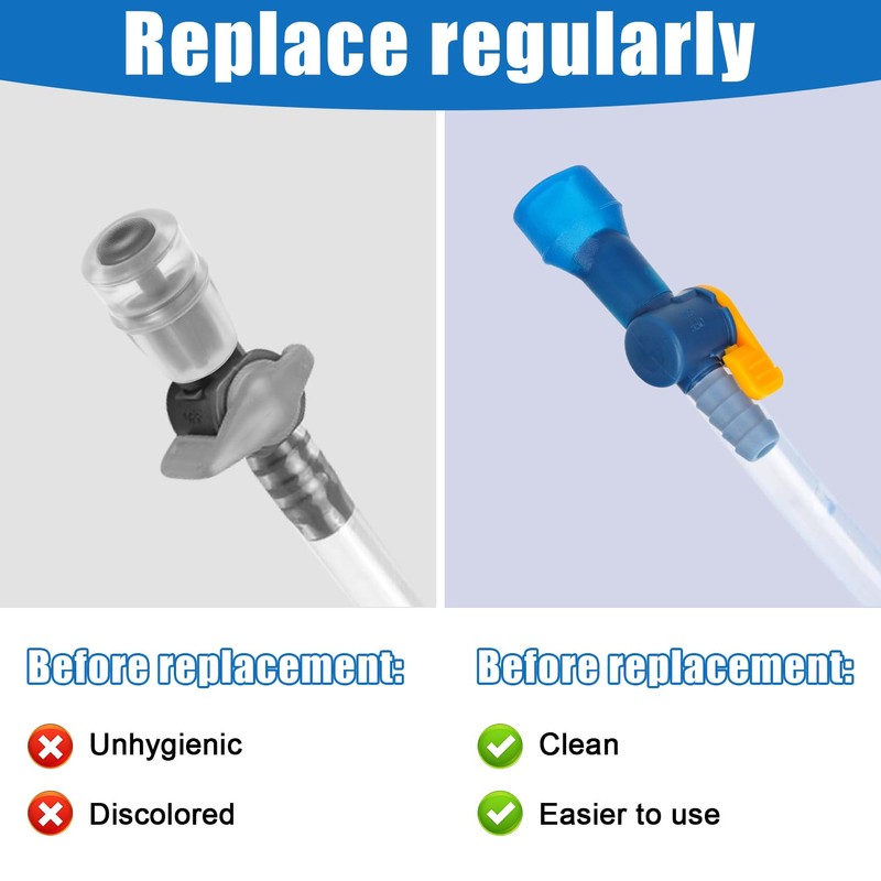 PEUTIER 9pcs Bite Valve Replacement for Camelbak, Blue Bladder Replacement