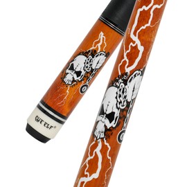 CUEELF Pool Cue Stick Skull Professional Pool Stick Low Deflection Shaft 13mm Black Tip Hardwood Canadian Maple Billiard Cue