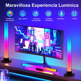 CANMEIJIA Luces Led Para TV Modo RGB, Luz Led Para Cuarto 2 Piezas, 4 Modos De Música + 10 De Escena, 16 Millones De Colores, Cronometrado, Utilizado En Sala De Juegos, Computadora De Escritorio