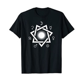7 Pointed Fairy Star Heptagram With Planet Signs And Star T-Shirt
