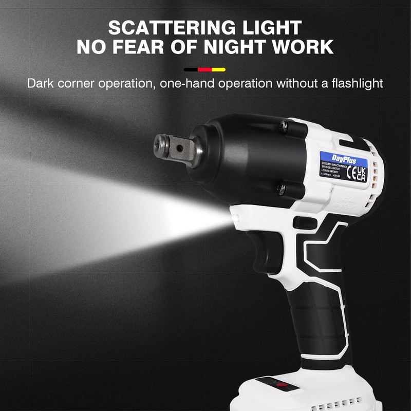 Brushless Cordless Impact Wrench 420 N.M High Torque 1/2 Chuck