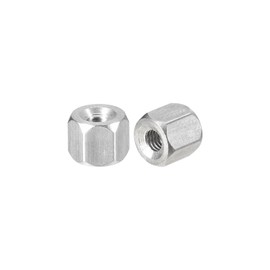 sourcing map M3 x 0.5-Pitch 6mm Length Coupling Nuts, 10pcs 304 Stainless Steel Metric Hex Rod Coupling Nuts