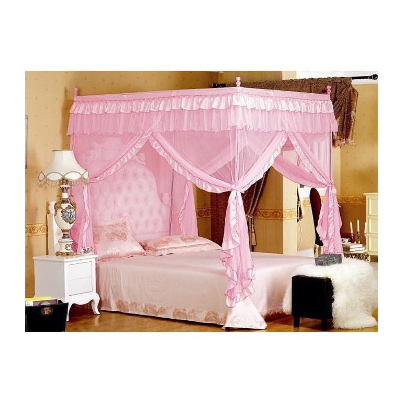 Luxury Princess Four Corner Post Bed Curtain Canopy Netting Mosquito