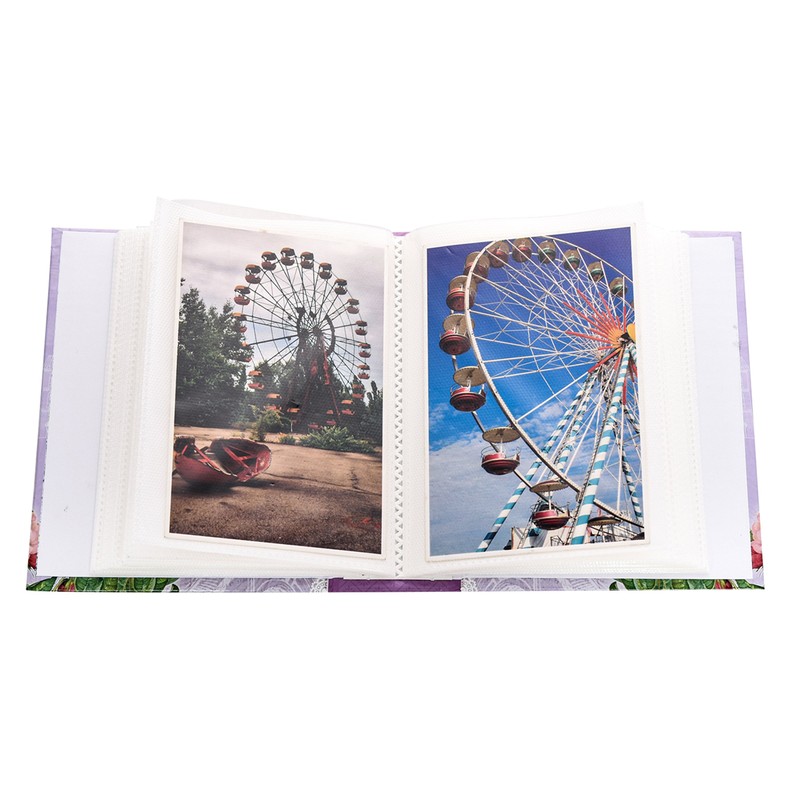 6x4'' Small Purple Vintage Bird Slip In Case Photo Album