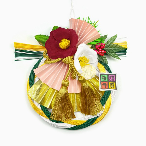 Kiharu New Year Ornament, Entrance Decoration, Mizuhiki, Luxurious, Japanese Modern New Year's Decoration, Entryway, Chinowa Wreath, Sunlight Decoration, For Home, Apartment, Indoor, Door, Fashionable