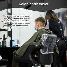 Foppla 3 Pieces Salon Chair Cover Plastic Clear Chair Back Covers Waterproof Salon Chair Covers Protectors Soft Salon Chair Back Cover Fits Most Standard Salon Chairs Office Chairs