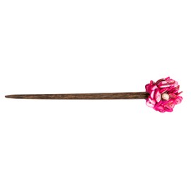 CCcollections Wooden Hair Pins for Women | Vintage Hair Accessories for Women | Decorative Pin for Daily Wearing, Casual, Party, Travel, & Weddings - Flower Shrub S Pink