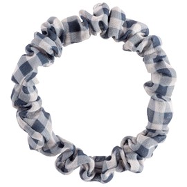 Karma 4-Set Slim Hair Scrunchies for Women - Slim Elastics Hair Bands Scrunchy Hair Ties, Girls Hair Accessories - Great Gift for Holiday Seasons, Black & Grey Floral