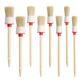 Nicear Professionelles Rundbürstenset Aus Naturholz – 8er-Pack Ringbürsten Zum Wachsen, Malen, Möbelrestaurierung, 4 Größen (20–35 Mm) Mit Aufhängeloch, Langlebige Borsten