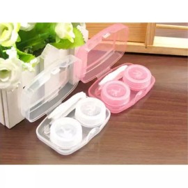 휴대용 콘택트 하드 소프트 렌즈 통 케이스 3개 보관용 컬러렌즈 보관 Portable Contact Lens Hard Soft Lens Case 3 Pieces Storage for Color Lens Storage [Color Random]
