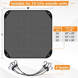 NNG 32'' X 32'' Central Air Conditioner Cover for Outside Units,Top Universal AC Unit Mesh Cover Outdoor,Breathable AC Condenser Covers for All Seasons