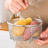Mesh Steaming Basket Stainless Steel Comfortable Handles Heat Resistant Steaming