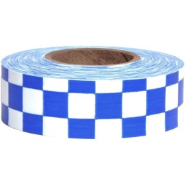 Just In Trend Sew on High Visibility Hi Vis Checkered REFLECTIVE TAPE - 2" x 25 yds, Blue / Silver checks
