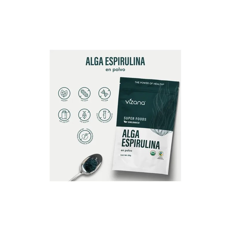 Chlorella Y Espirulina Orgánica Polvo 300g Vizana Nutrition