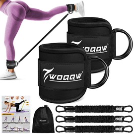 Resistance Bands Set, Ankle weights Resistance Bands with Cuffs, Glutes Workout Equipment, Legs Resistance Bands with Ankle Strap for Women & Men, Home Gym Exercise Equipment