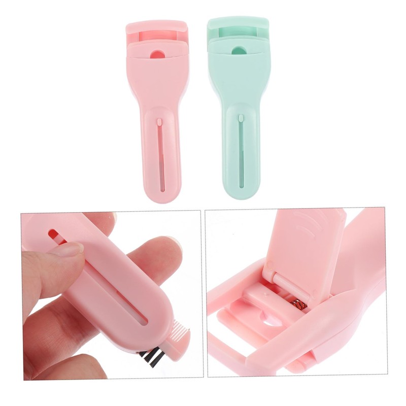 TOVINANNA 2pcs Eyelash Curlers Handle Eye Shapes Gentle Pads for