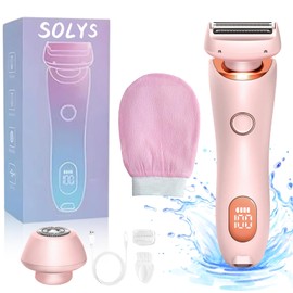Solys Razor for Women,Solys Shaver Glide Razor, 3.0 Electric Beauty Trimmer，Rechargeable, Portable and Free Exfoliating Glove (Pink)