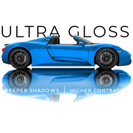 VViViD+ Ultra Gloss Smurf Blue Vinyl Car Wrap Premium Paint Replacement Film Roll with Nano Air Release Technology, Stretchable Protective Cap Liner, Self Adhesive, Indoor Outdoor (3ft x 5ft)