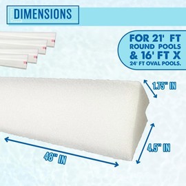 Poolzilla 48’’ Inch Pool Cove for 21' FT Round / 16' FT x 24' FT Oval above-Ground Pools (17 Pack) - for Pool Liner Protection