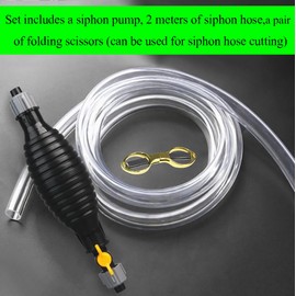 Gas Siphon Pump for Gasoline with 6.5FT Siphon Hose, Manual Fuel Transfer Pump, Portable Hand Sucker Pump, for Oil, Diesel, Water, Fish Tank