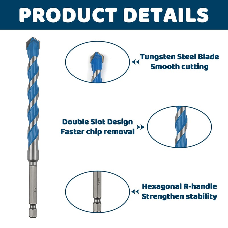 Concrete Carbide Drill Bits, Professional Hex Shank Masonry Drill Bit