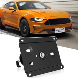 Front License Plate Bracket Compatible with Ford 2015-2023 Mustang No Drill Grille License Plate Holder, Car Tag Frame, Bumper Relocator Adapter Kit
