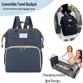 ONOODE 25L Multifunction Diaper Backpack Bag with Portable Bed Changing Station Pad Mommy Diaper Backpack Bags–Large Capacity Featuring Bottle Pocket, Changing Pad, Stroller Clips, Comfortable Straps