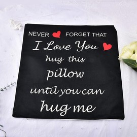 Heart Throw Pillow Cover for Husband Boyfriend Fiance Romantic Cushion Pillow Case for Couple Wife Girlfriend Fiancee Anniversary Birthday Gifts for Him Her I Love You Pillowcase 18"x 18"