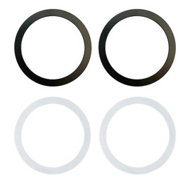 LUYING Magnetic Ring, Ring Charging, Magnetically Enhanced, Lightweight, Thin Design, Simple Installation, Compatible with all iP-hone16/15 Series and Android Models, 4 Pieces (Black x 2 & White x 2)