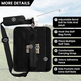 Golf Club Bag Mini for Men Women Kids Driving Range Course Practice, Golf Pencil Bag with Shoulder Straps Sleeves Lightweight Durable Fashion for Golf Training (Sepia)