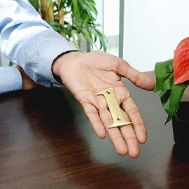 Doris 3-Inch Solid Brass-Polished Finish, Modern Mailbox Address Numbers Outdoor Decor, Address Sign, Hotel Door House Numbers (Number 1)